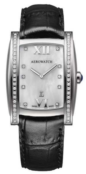 Aerowatch 03952AA01DIA black leather strap